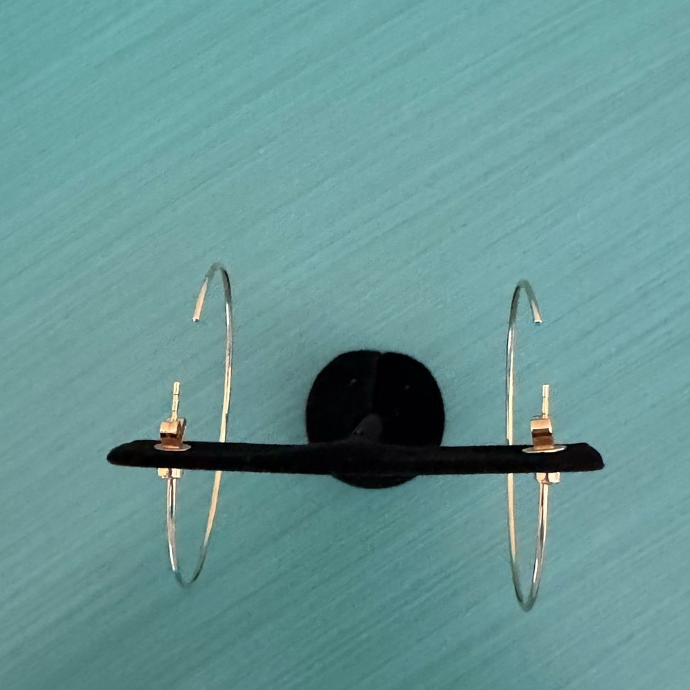 14k Gold and Diamond Hoops - Picture 12 of 13
